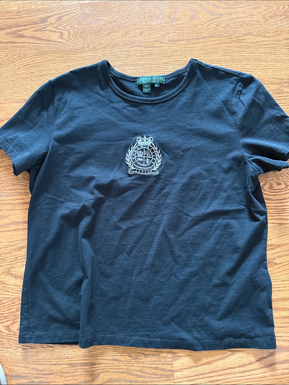 Ralph Lauren Black Crest Logo Crewneck Tee - Kids